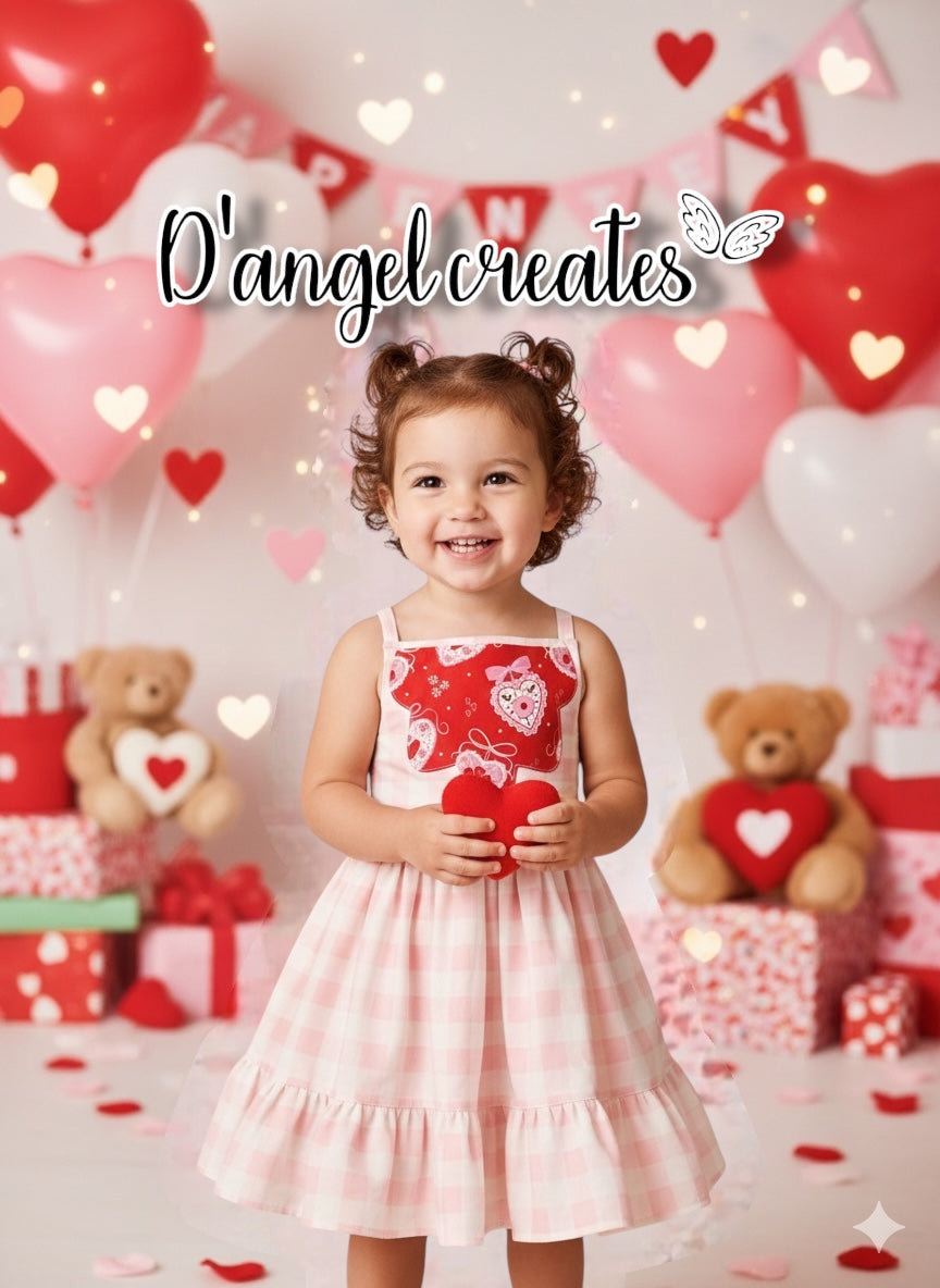 Valentine's Day, Hearts Cotton Dress