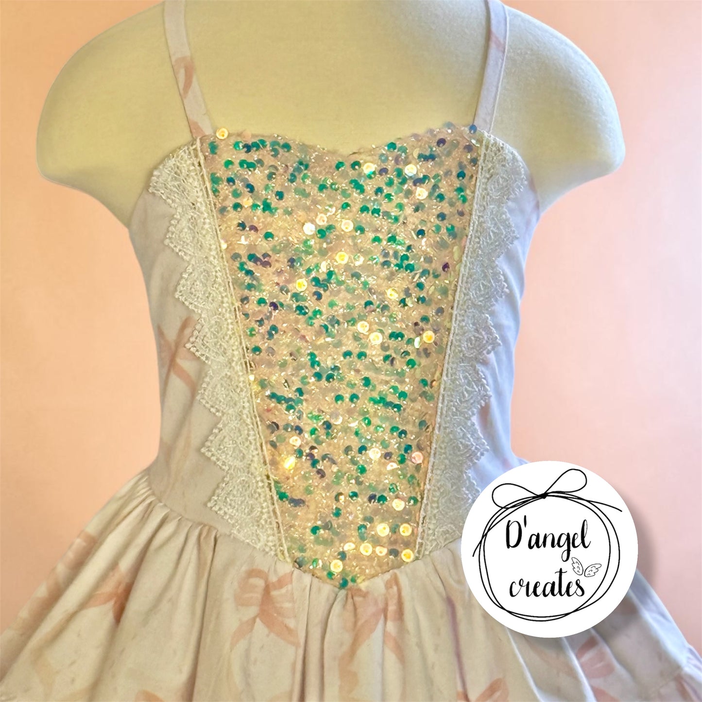 Sequin Pink Bow Dress