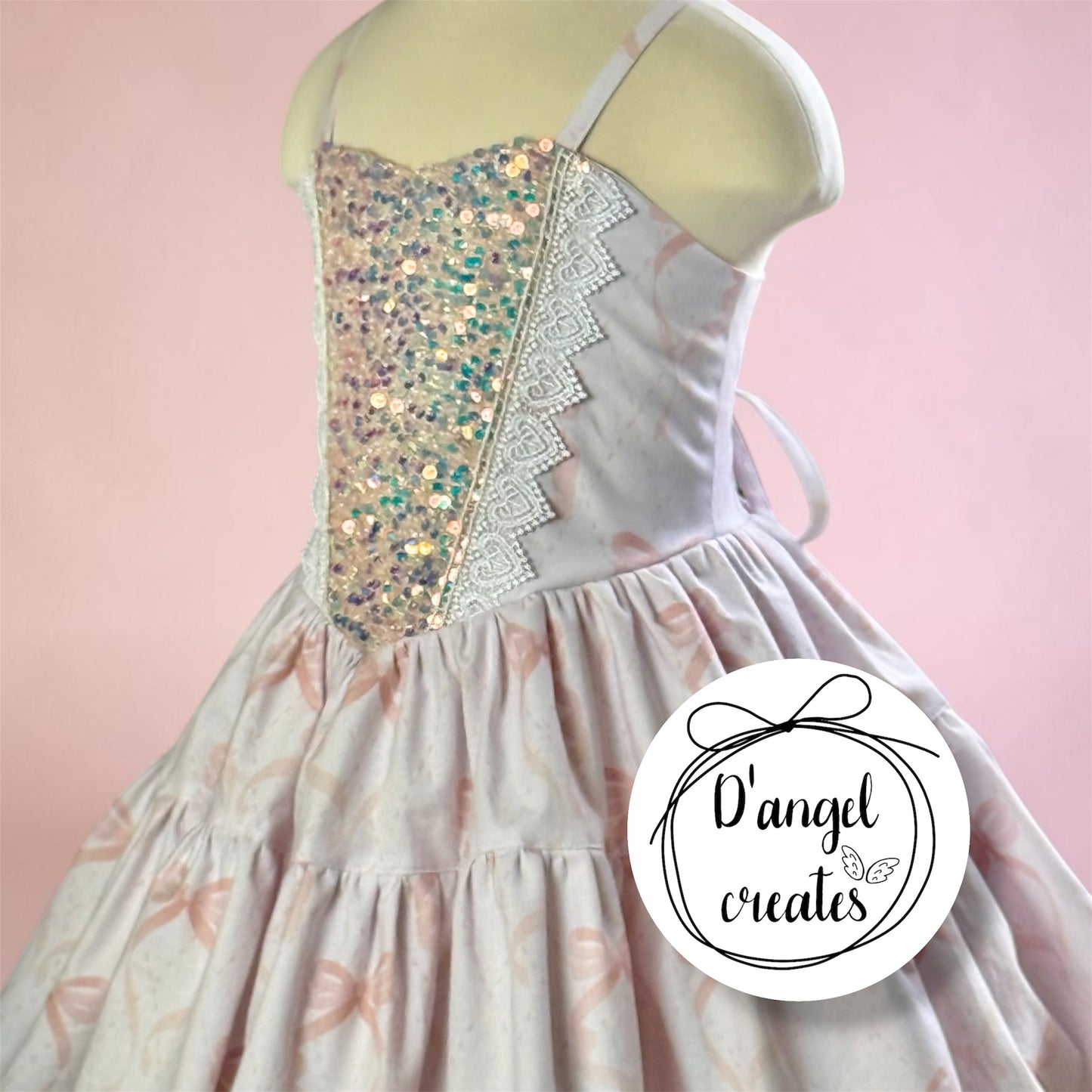 Sequin Pink Bow Dress