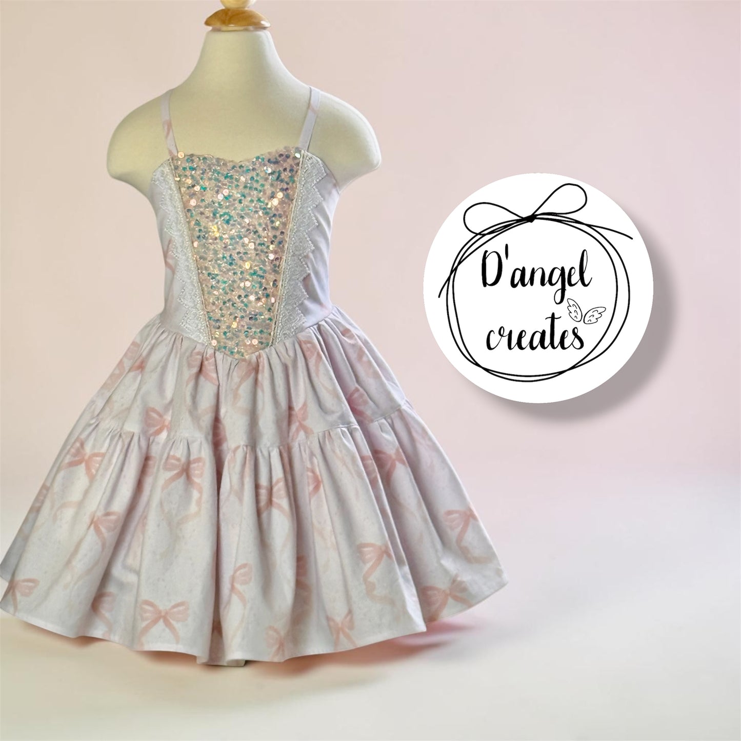 Sequin Pink Bow Dress