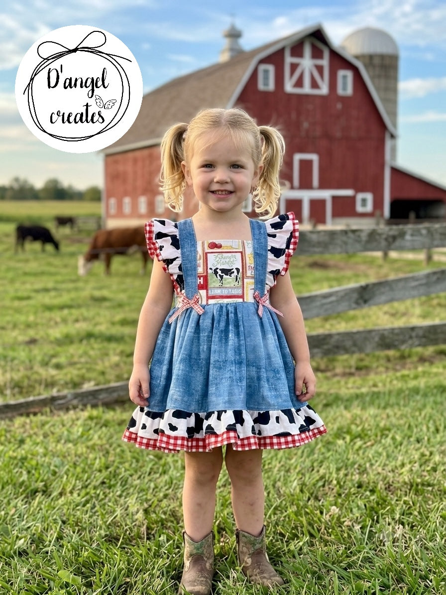 Vintage Cow Farm Dress