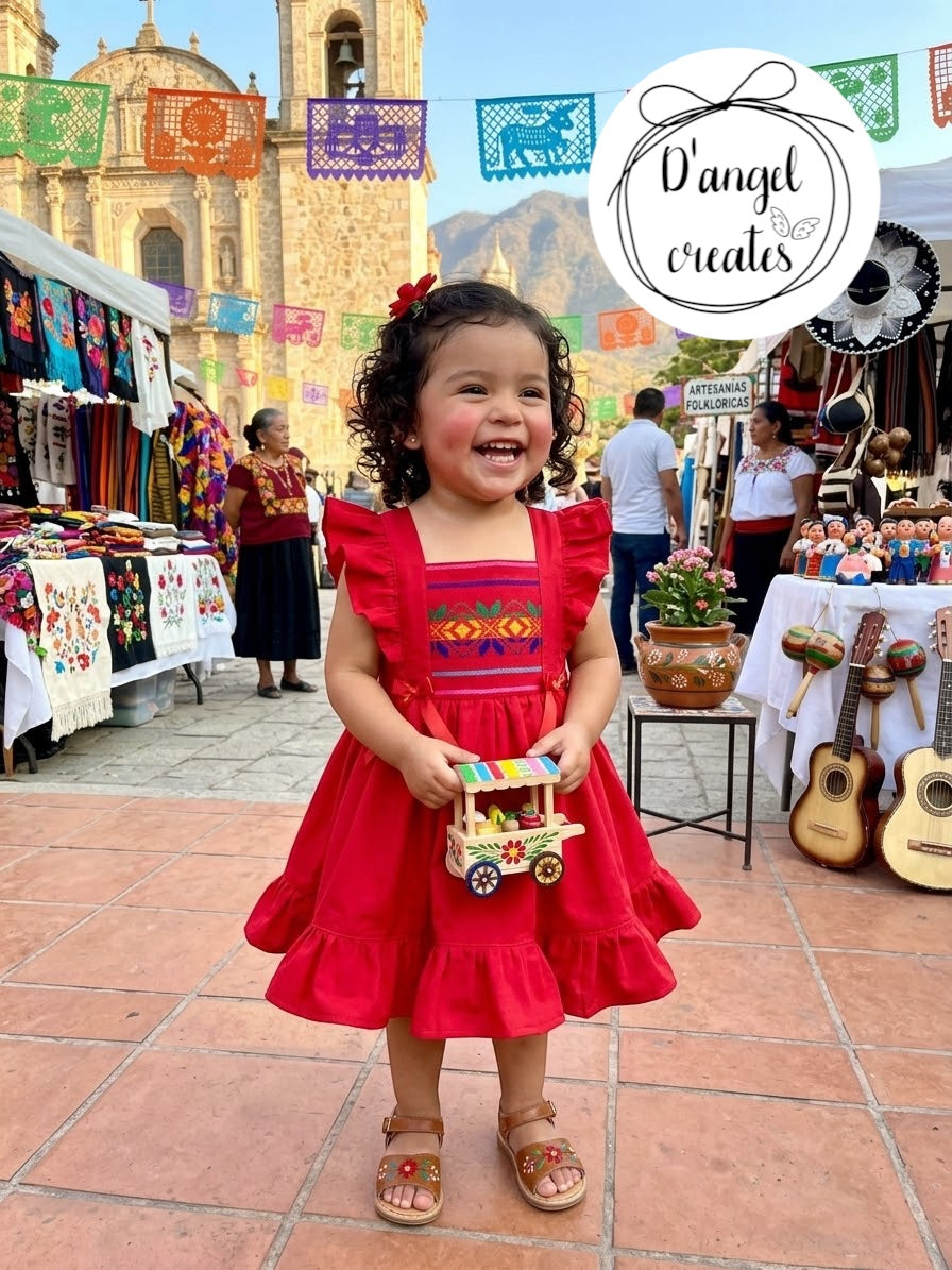 Red Folk Mexican Dress