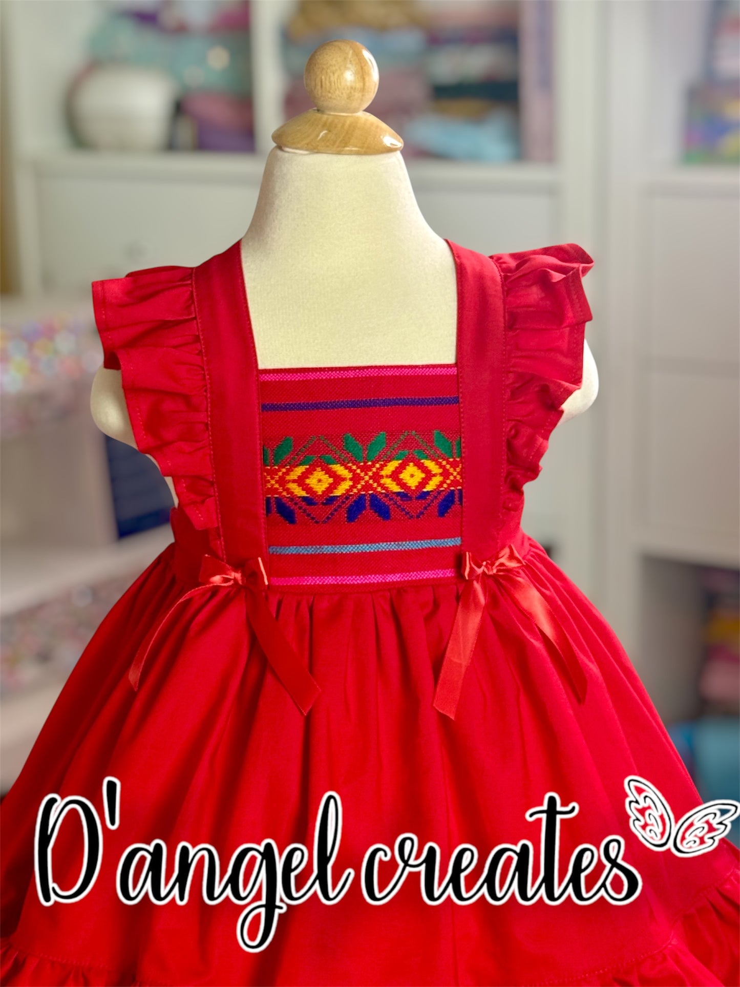 Red Folk Mexican Dress