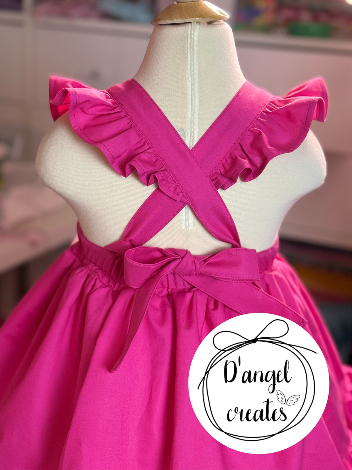 Pink, Fuschia, Folk Mexican Dress
