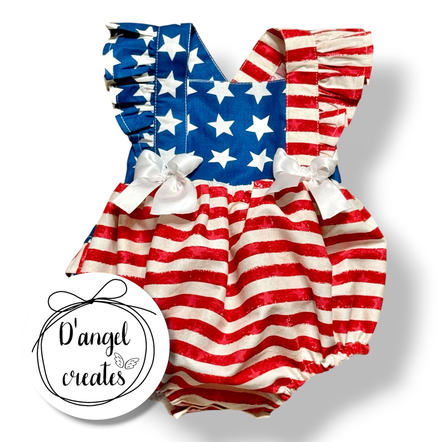 Flag, 4th of July Romper