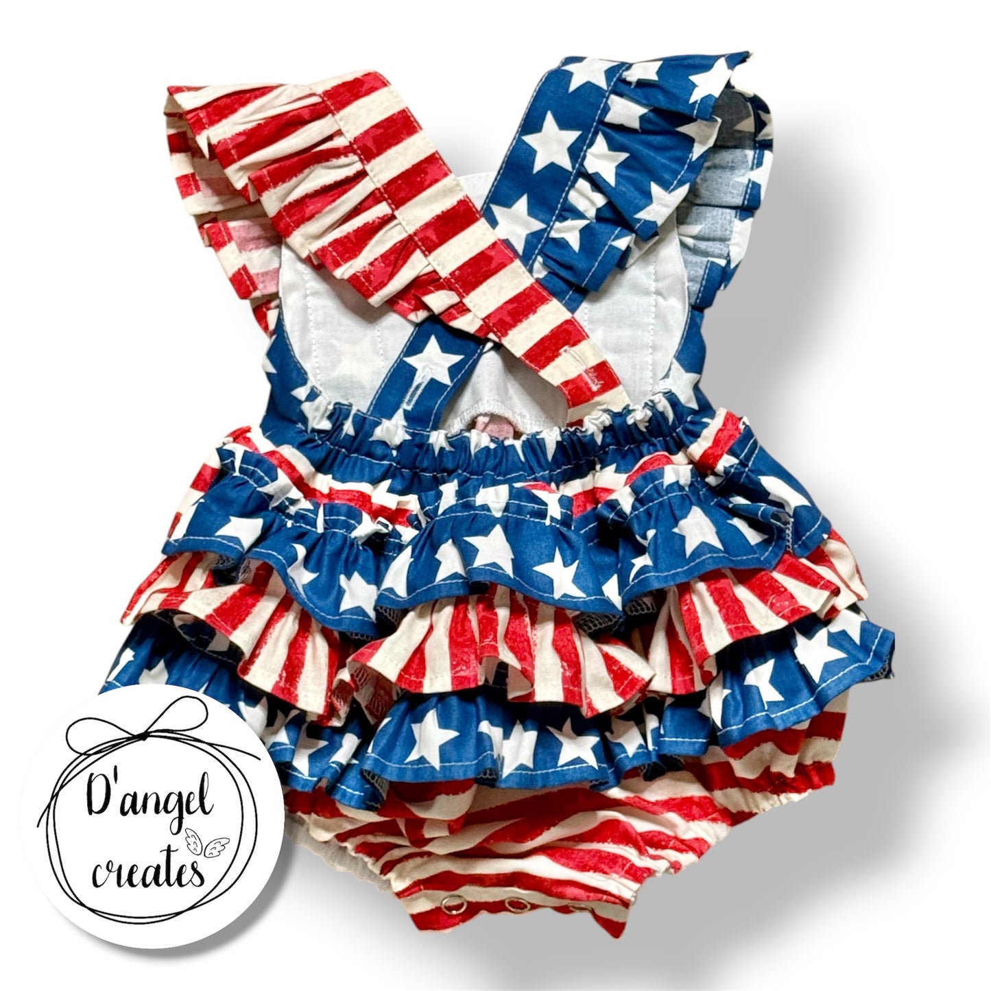 Flag, 4th of July Romper