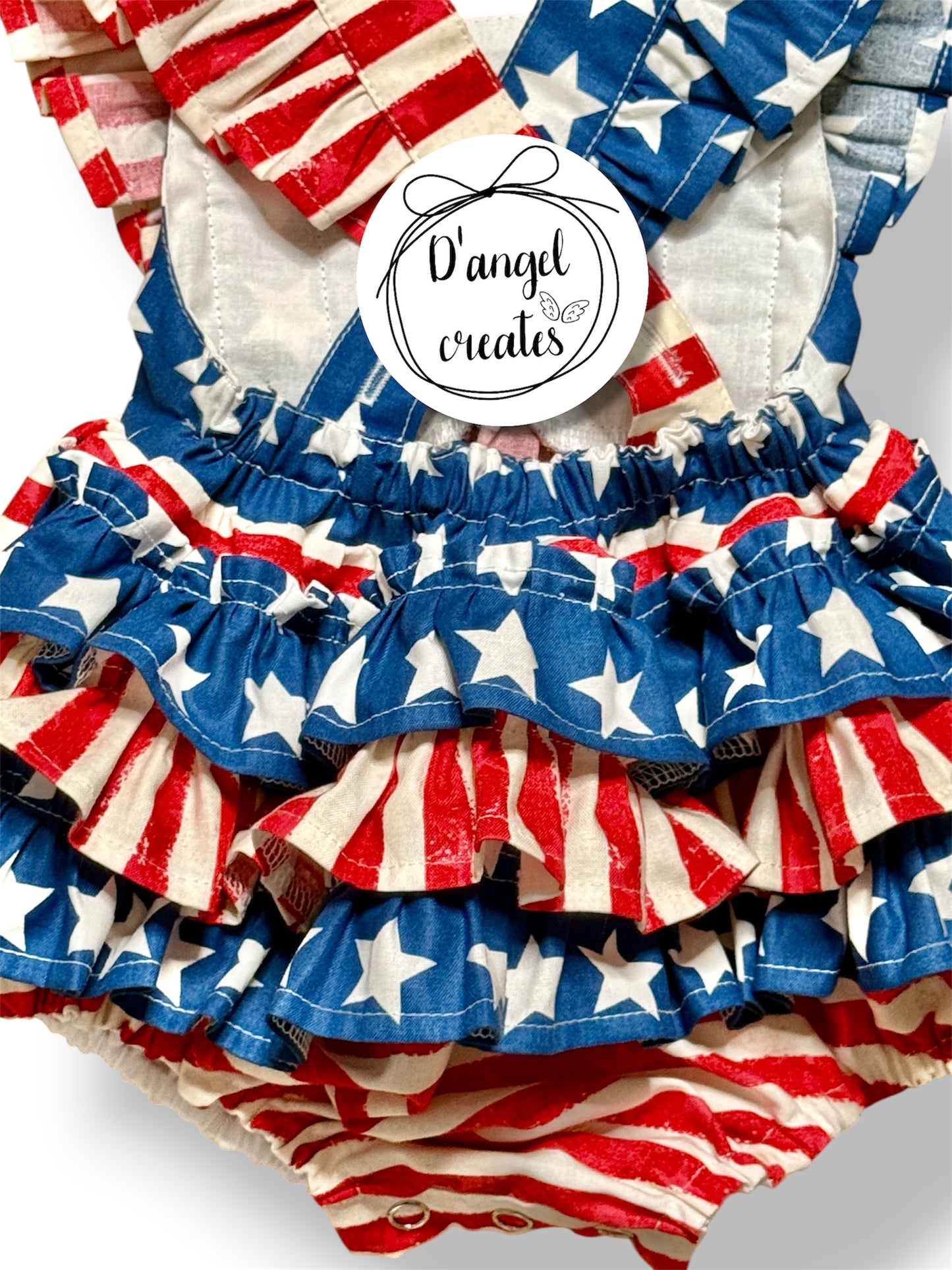 Flag, 4th of July Romper