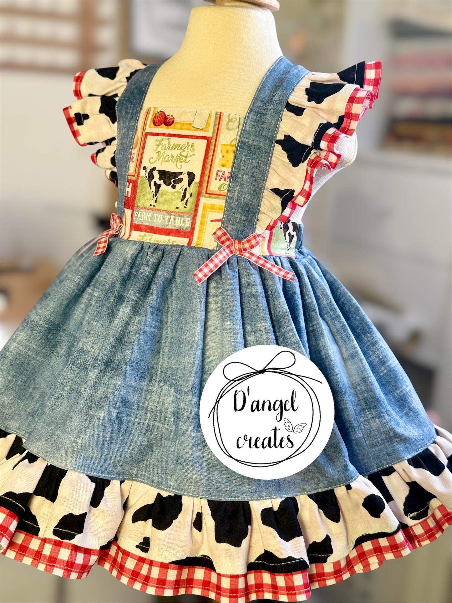 Vintage Cow Farm Dress