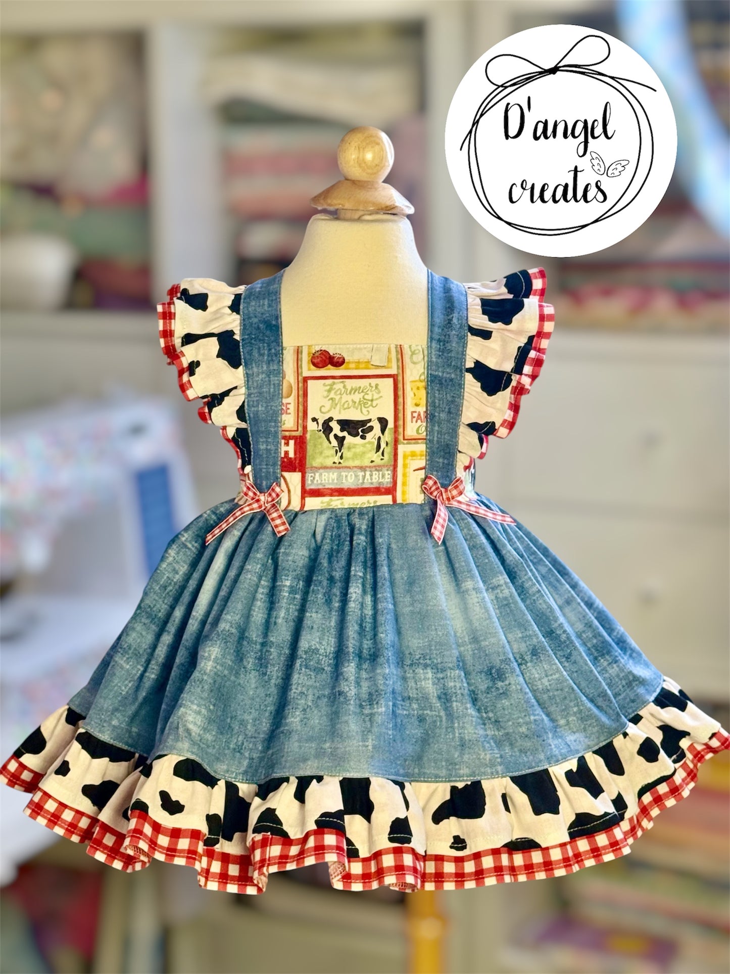 Vintage Cow Farm Dress