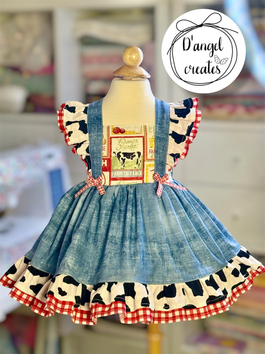 Vintage Cow Farm Dress