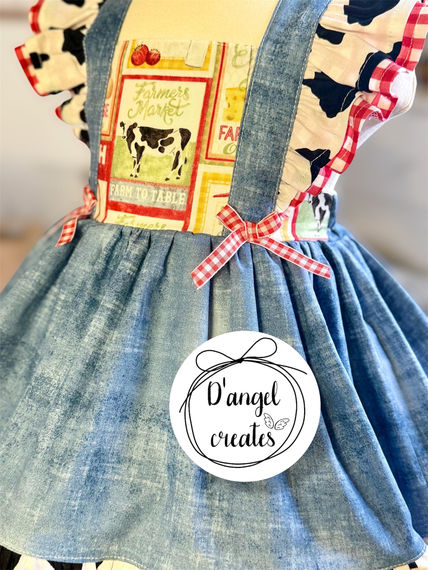 Vintage Cow Farm Dress