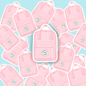 Pink backpack waterproof sticker