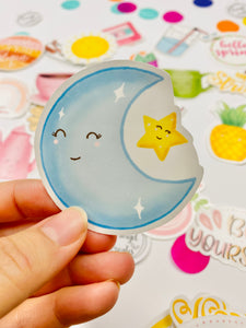 Blue moon waterproof sticker